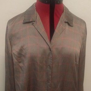Talbots Plaid Silk Blouse